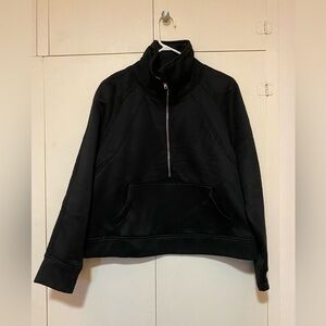 LEEDYA Fleece Lined Cropped Sweatshirt 1/2 Zip Pullover